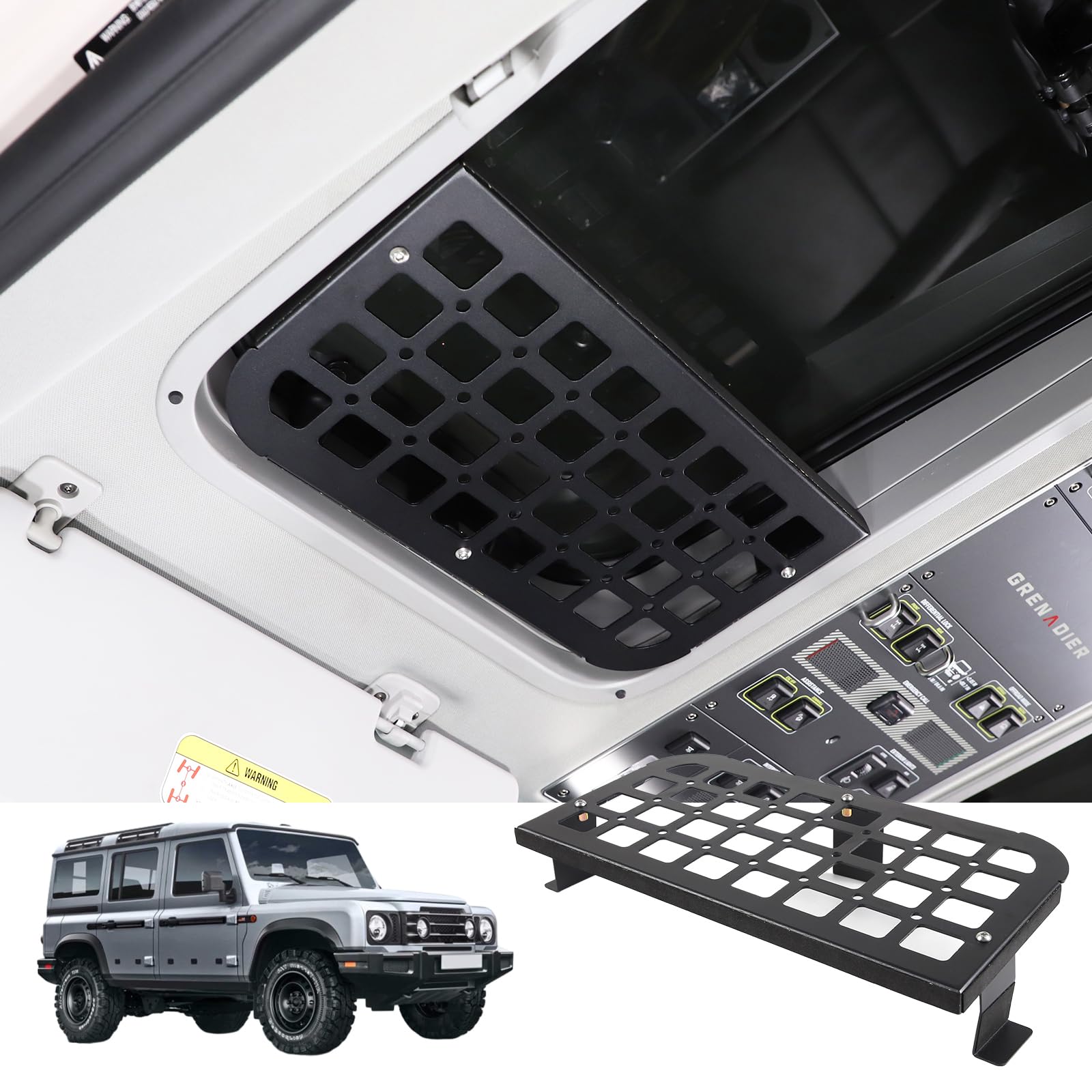 2020-2024 INEOS Grenadier Car Sunroof Storage Rack - Aluminum Alloy Roof Panel Expansion Basket | Left Side Sunroof Compatible | Multi-Functional Roof Storage for Camping & Outdoor Adventures