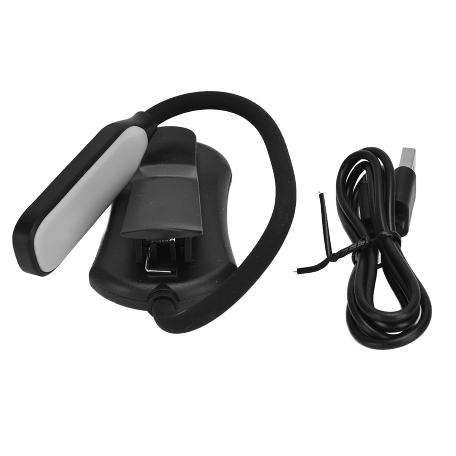 Garosa USB Rechargeable LED Book Light - 3 Brightness Levels, Eye Protection Clip-On Reading Light, Portable Desk Lamp for Night Reading, Studying, Office & Travel (Black)