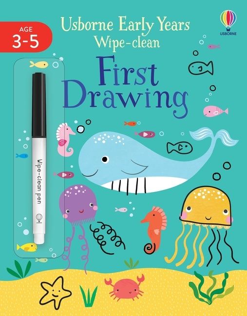 First Drawing Usborne Early Years Wipe Clean Activity Book for Kids - Fun Learning & Reusable Writing Practice for Toddlers & Preschoolers | Perfect for Home, Classroom & Travel Use