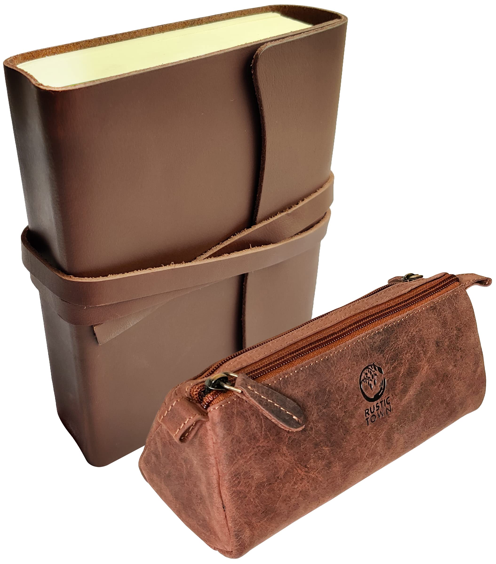 Premium Leather Bound Journal & Pencil Pouch Set - Elegant Writing Notebook for Students, Professionals & Artists | Perfect for School, Office, Sketching & Travel