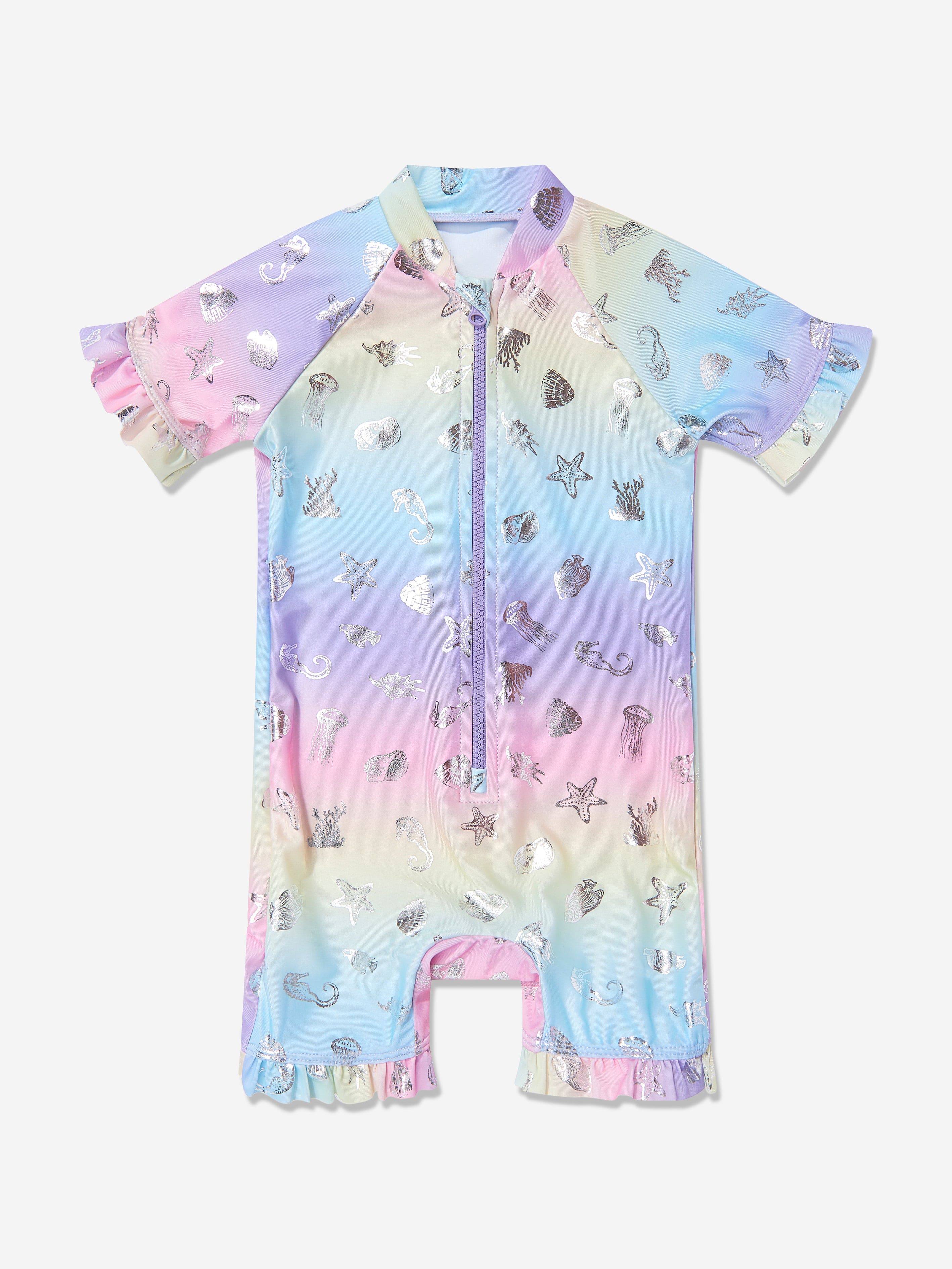UPF50+ Baby Girls Sun Suit - Colorful UV Protection Outfit for Toddlers | Perfect for Beach, Pool & Outdoor Summer Activities