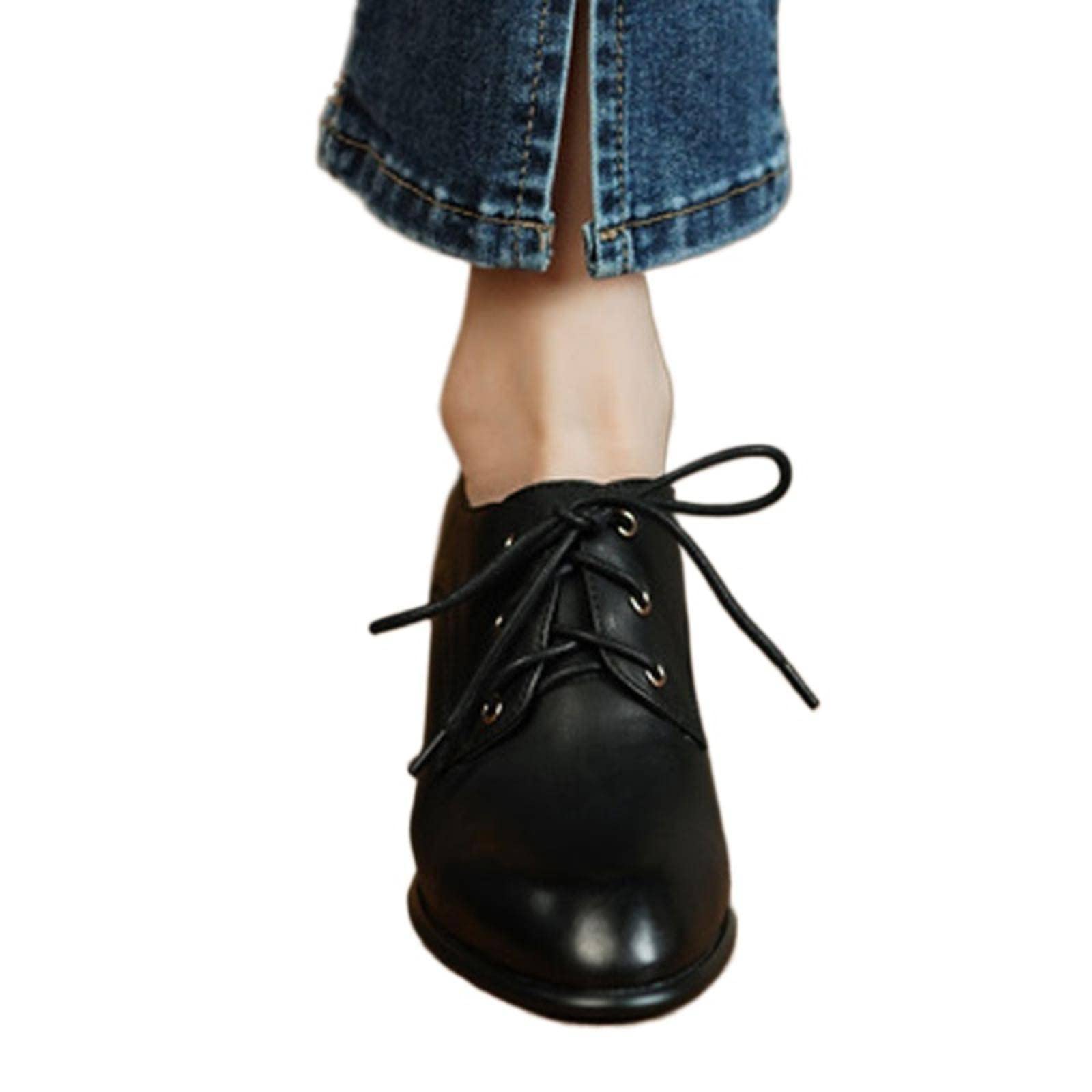 Women's Mid Heel Lace Up Casual Shoes - Elegant Spring High Heels for Office, Party & Wedding | Comfortable Dress Pumps for Women