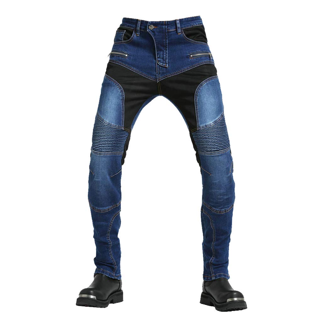Takuey Motorcycle Riding Pants - Aramid Fiber Reinforced Biker Jeans with Silica Gel Knee Pads | Summer Riding Gear for Men & Women | Perfect for Commuting, Touring & Adventure Riding