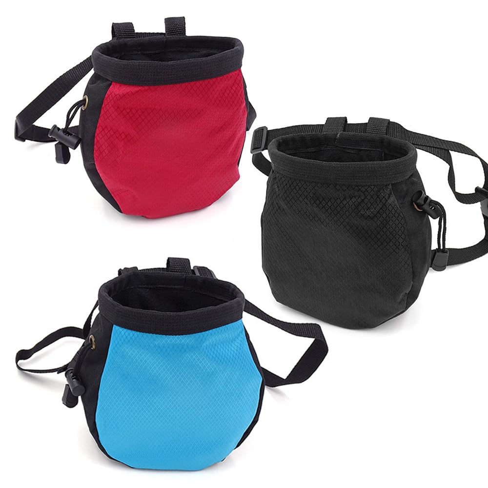 Premium Adjustable Black Chalk Bag for Rock Climbing - Lightweight & Secure Grip - Perfect for Bouldering, Gym Training & Outdoor Climbing Adventures