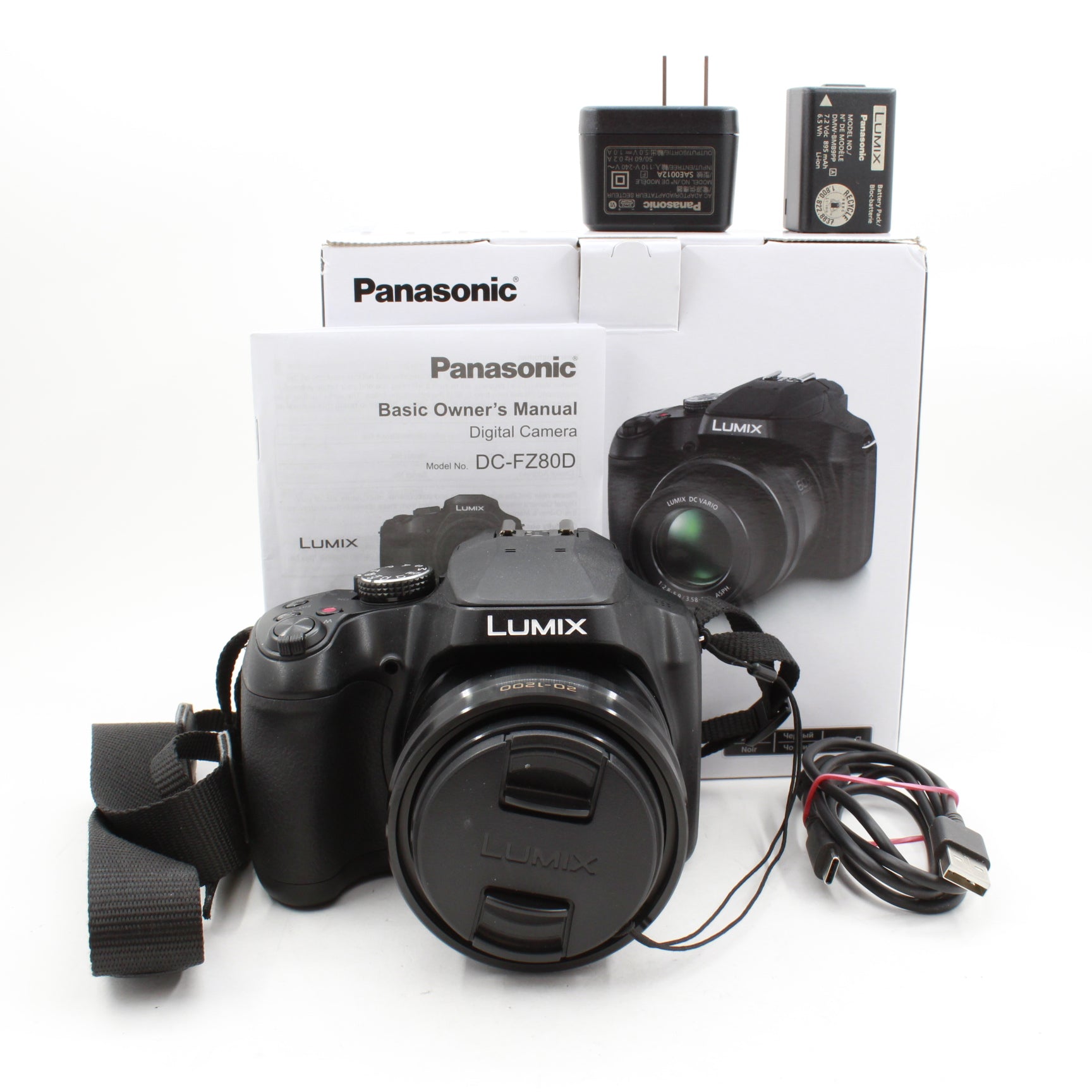 Panasonic Lumix FZ80D 4K Digital Camera with 60X Zoom - Open Box Excellent Condition | Perfect for Travel Photography, Wildlife Shooting & Vlogging