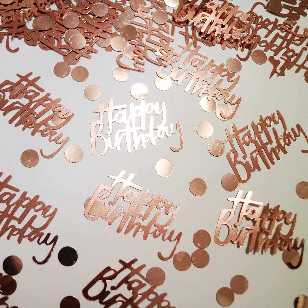Rose Gold Birthday Confetti Sequins - EMAAN Foil Confetti for Party Decorations, Table Sprinkle & Dessert Toppers | Perfect for Birthday Celebrations, Baby Showers & Wedding Receptions