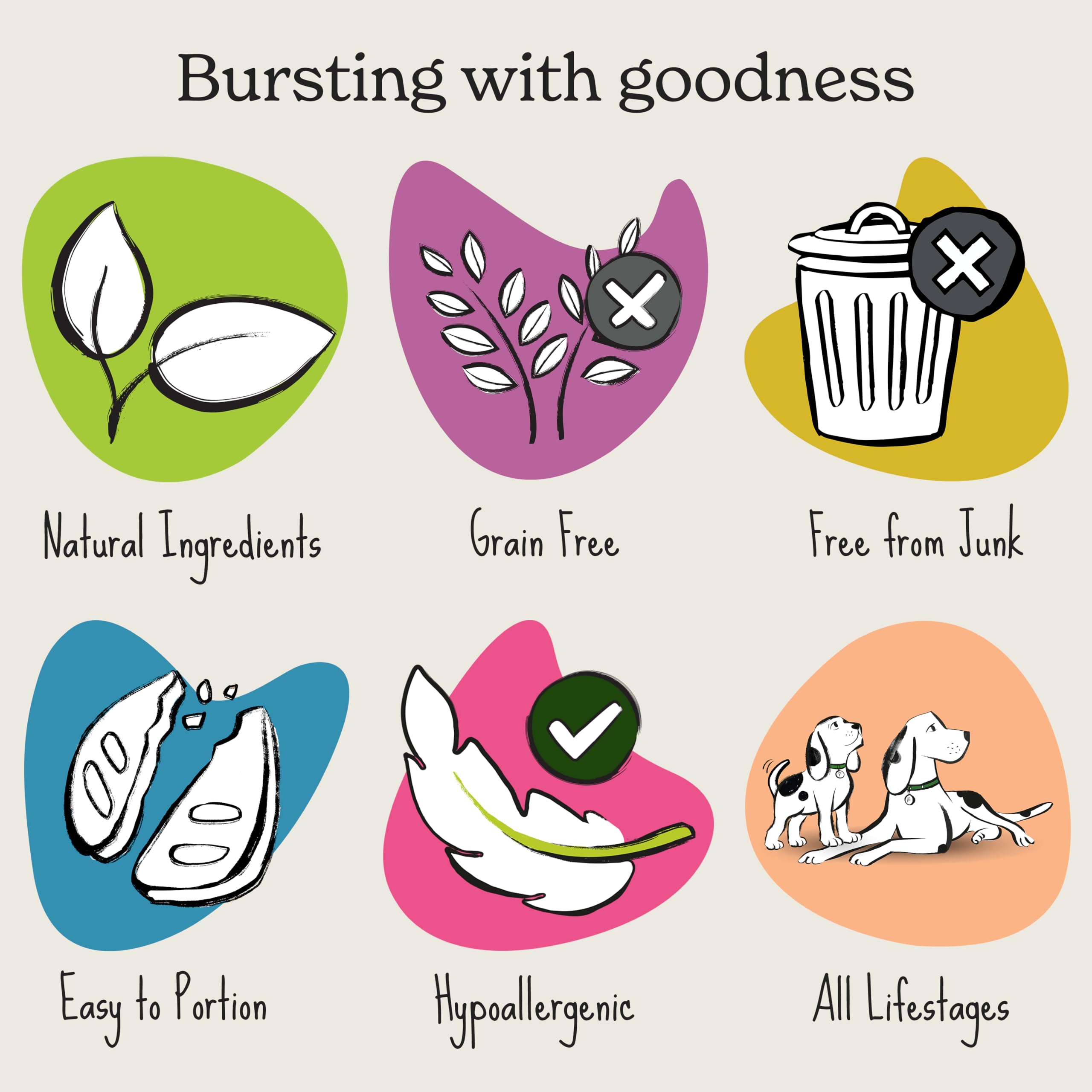 Forthglade Natural Hypoallergenic Grain Free Dog Treats with Chamomile, Lavender & Lemon Balm - Calming Soft Bites for Anxious Dogs (8 Pack of 90g Resealable Bags) | Perfect for Training, Travel & Stress Relief
