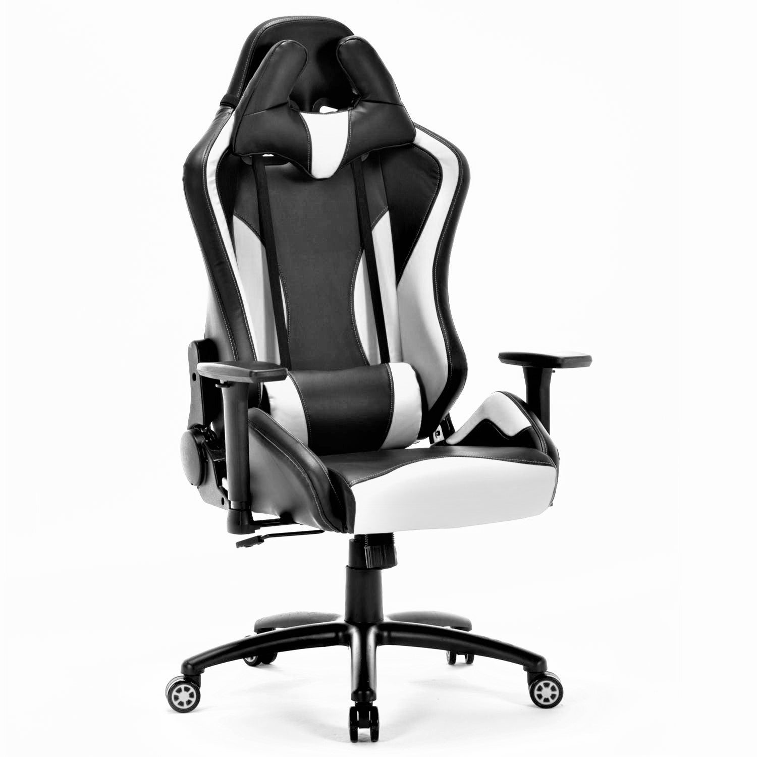 PRO X Series 6060 Ergonomic Gaming Chair - Black & White - High Back Racing Style for PC, Console & Office Use