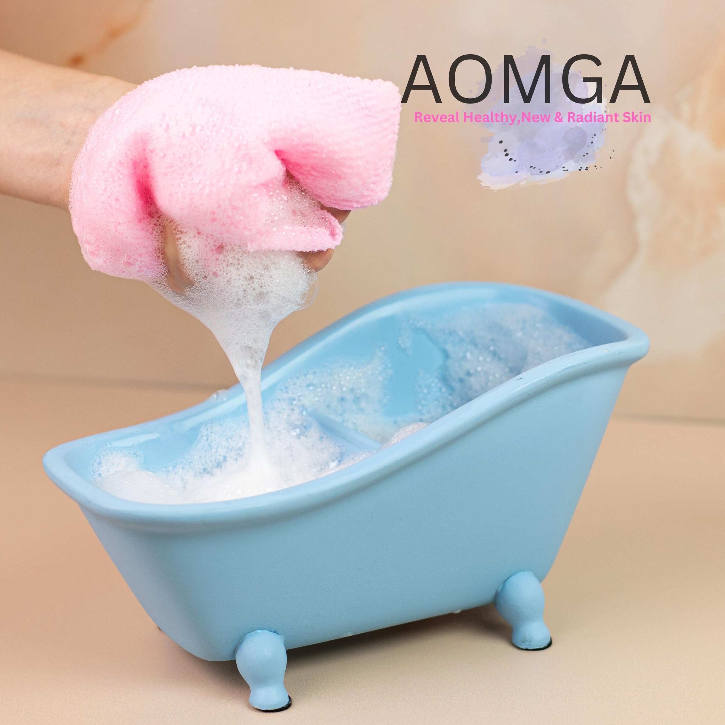 Exfoliating Body Scrubber Pack of 4 - Japanese Washcloth Back Scrubber for Shower - Soft, Medium & Hard Exfoliating Wash Cloth for Radiant Skin - Perfect for Spa, Bath & Skincare Routine