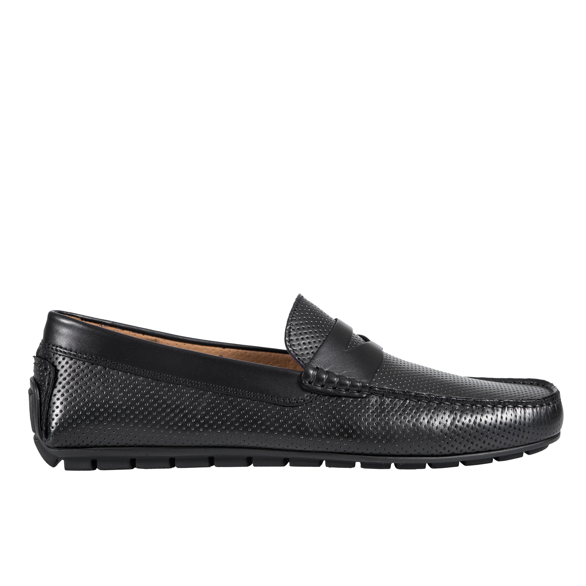 Premium HENRY SARTORIAL Men's Leather Driving Shoes - Black Calfskin Loafers with Stylish Trim | Comfortable Slip-On Shoes for Business Casual & Weekend Outings