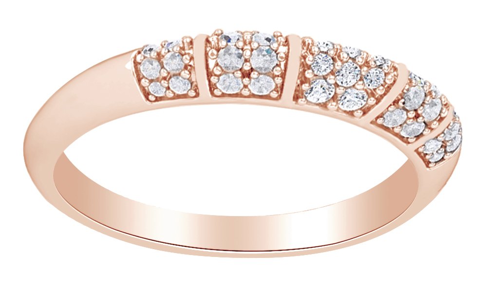 14K Solid Gold Round White Natural Diamond Knife Edge Wedding Band Ring for Women - Elegant Bridal Jewelry for Engagement, Anniversary & Special Occasions