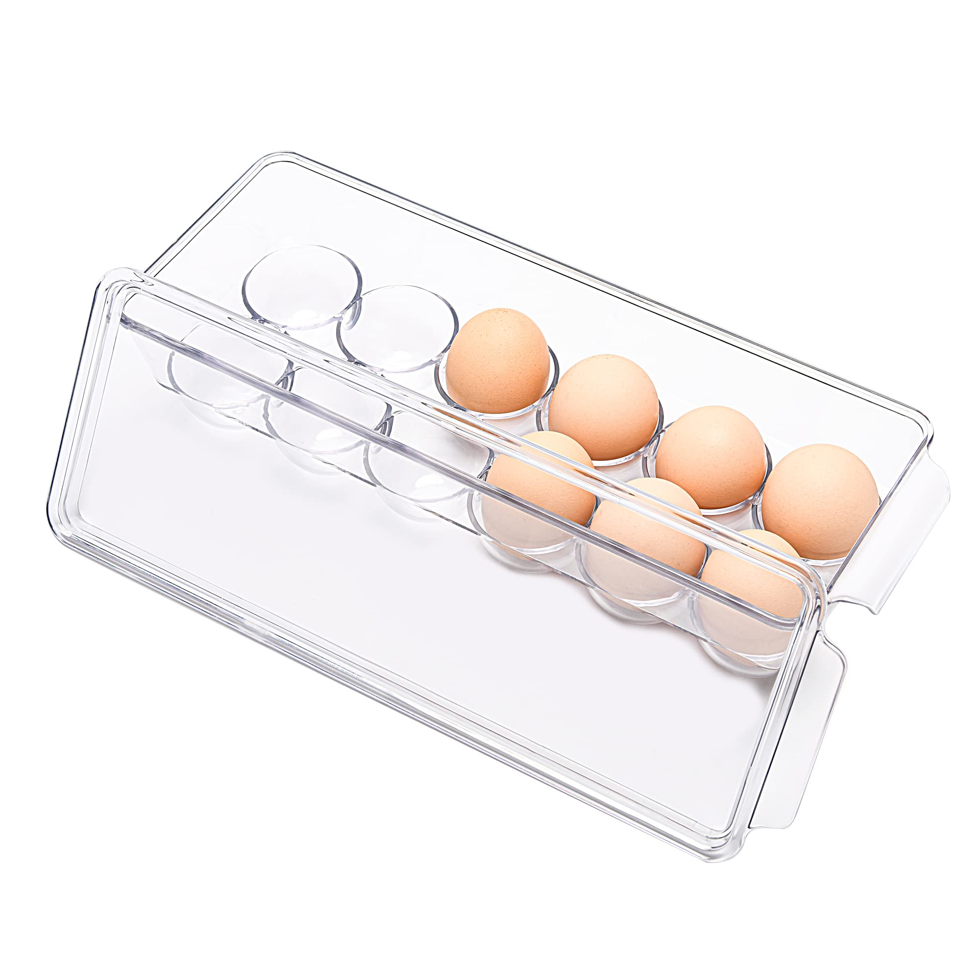 12-Count Clear Refrigerator Egg Holder - BPA-Free Plastic Egg Container for Fridge Storage | Perfect for Kitchen Organization & Fresh Egg Preservation