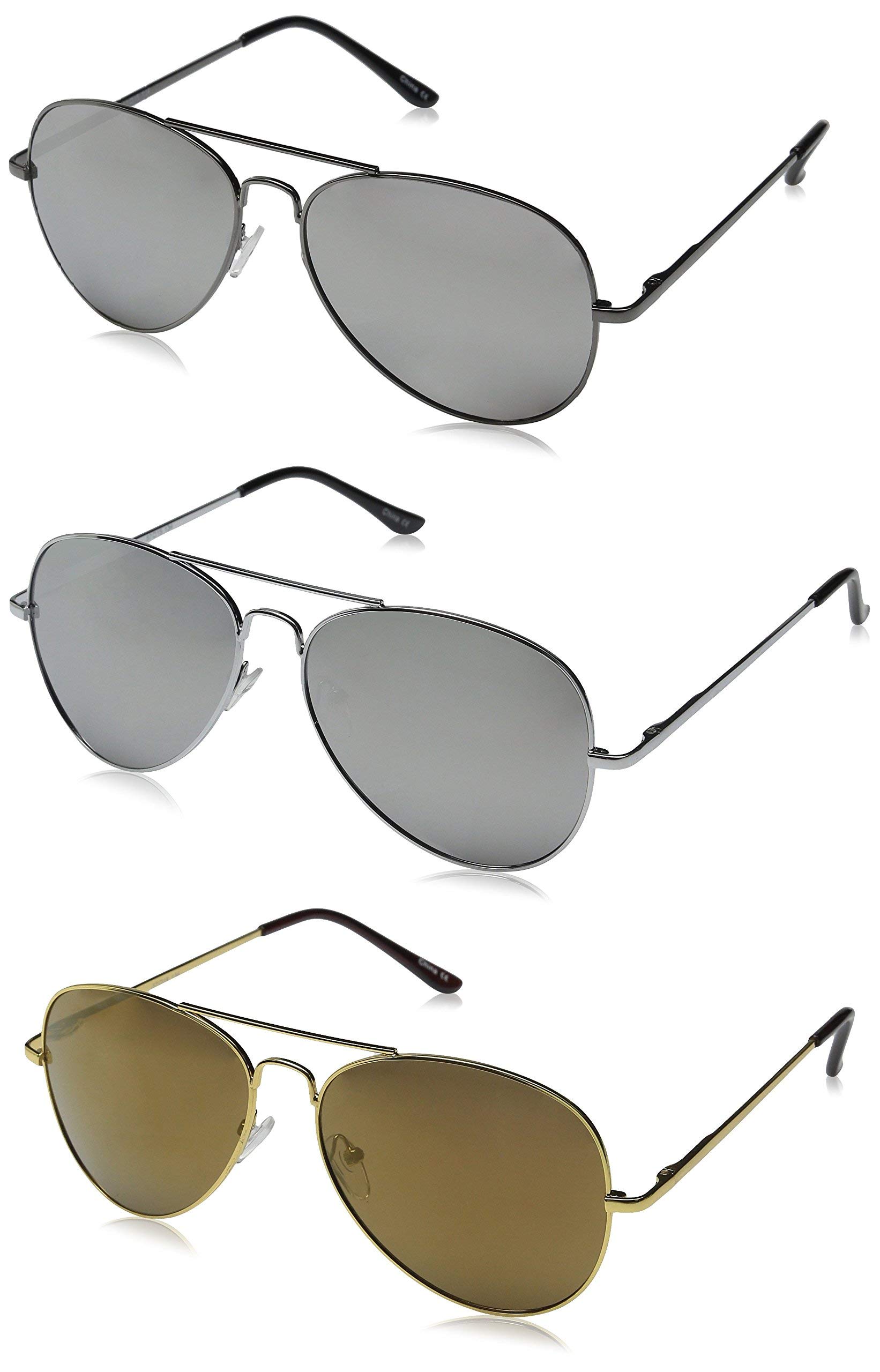 Top Gun Aviator Sunglasses with Mirrored Lenses & Spring Hinges - Stylish UV Protection for Driving, Outdoor Sports & Fashion