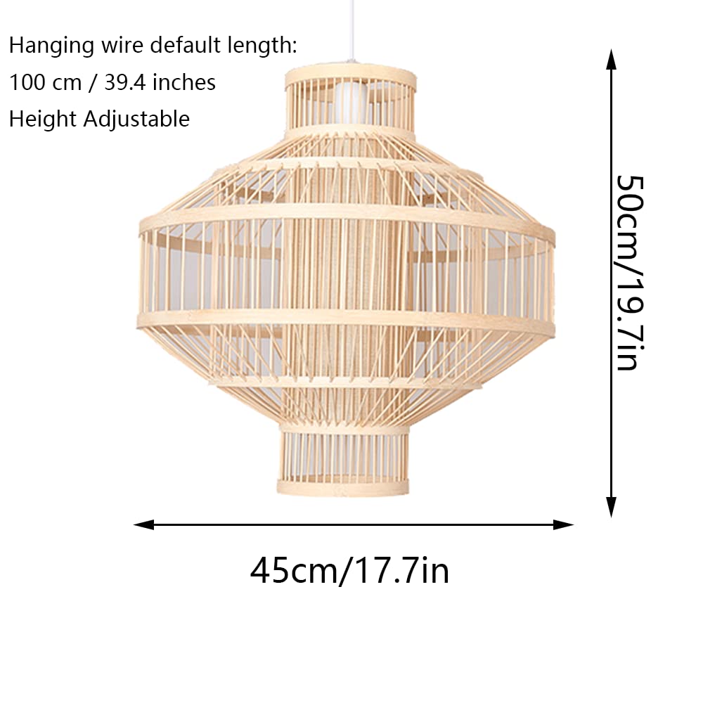 Handmade Natural Wooden Chandelier Lantern - 17.7