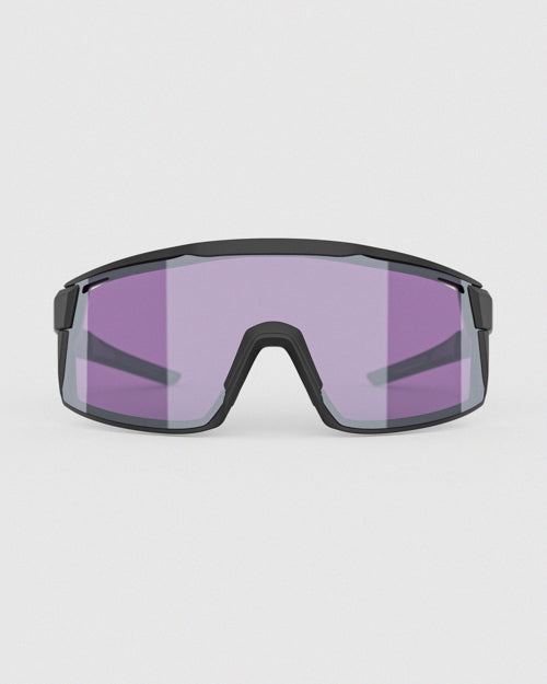 Black Frame with Purple Mirror Lens