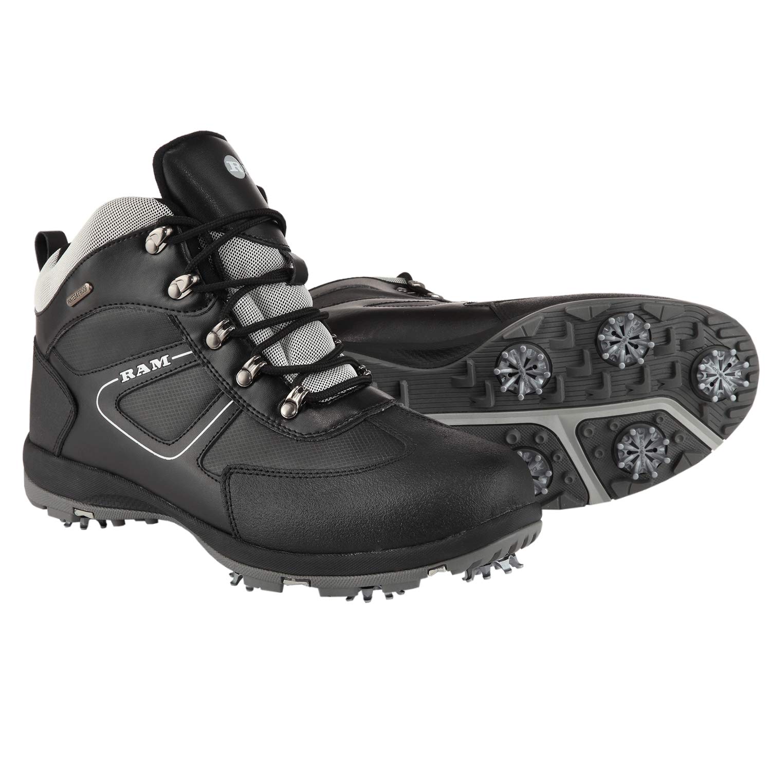 Men's Ram Winter Leather Golf Boots - Waterproof & Insulated for Cold Weather - Perfect for Golfing, Hiking & Outdoor Activities