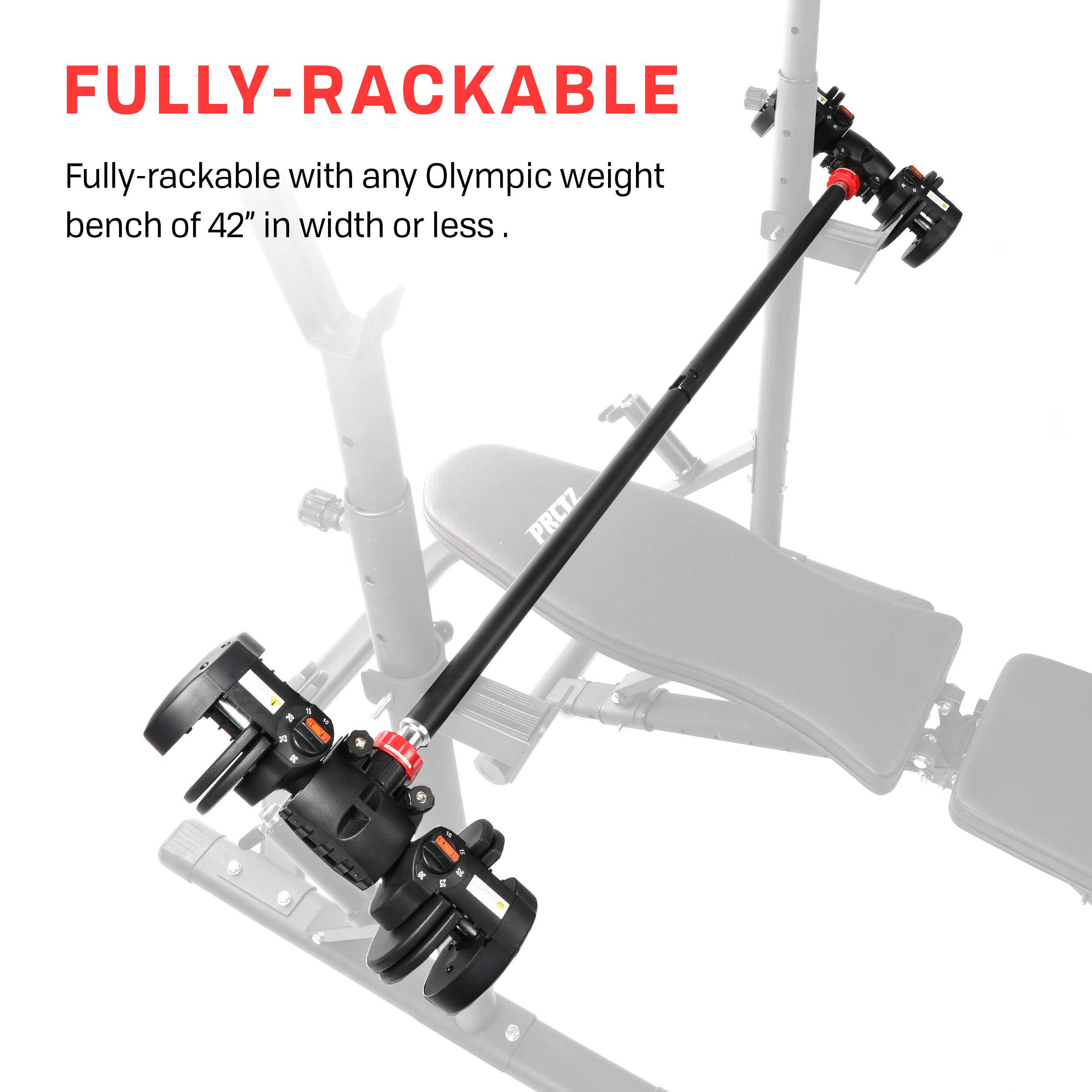PRCTZ Adjustable Dumbbell to Barbell Converter - Modular Weightlifting Bar for Home Gym Strength Training | Perfect for CrossFit, Powerlifting & Functional Fitness Workouts