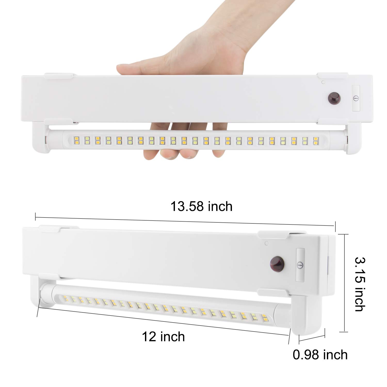 LUXSWAY 46 LED Super Bright Under Cabinet Lighting - Battery Operated LED Strip Lights with Remote Control, Warm & Cool White Adjustable Stick-On Lights for Kitchen Pantry, Shelf, Closet - Timer & Dimmer Function for Home Decor & Workspace Lighting