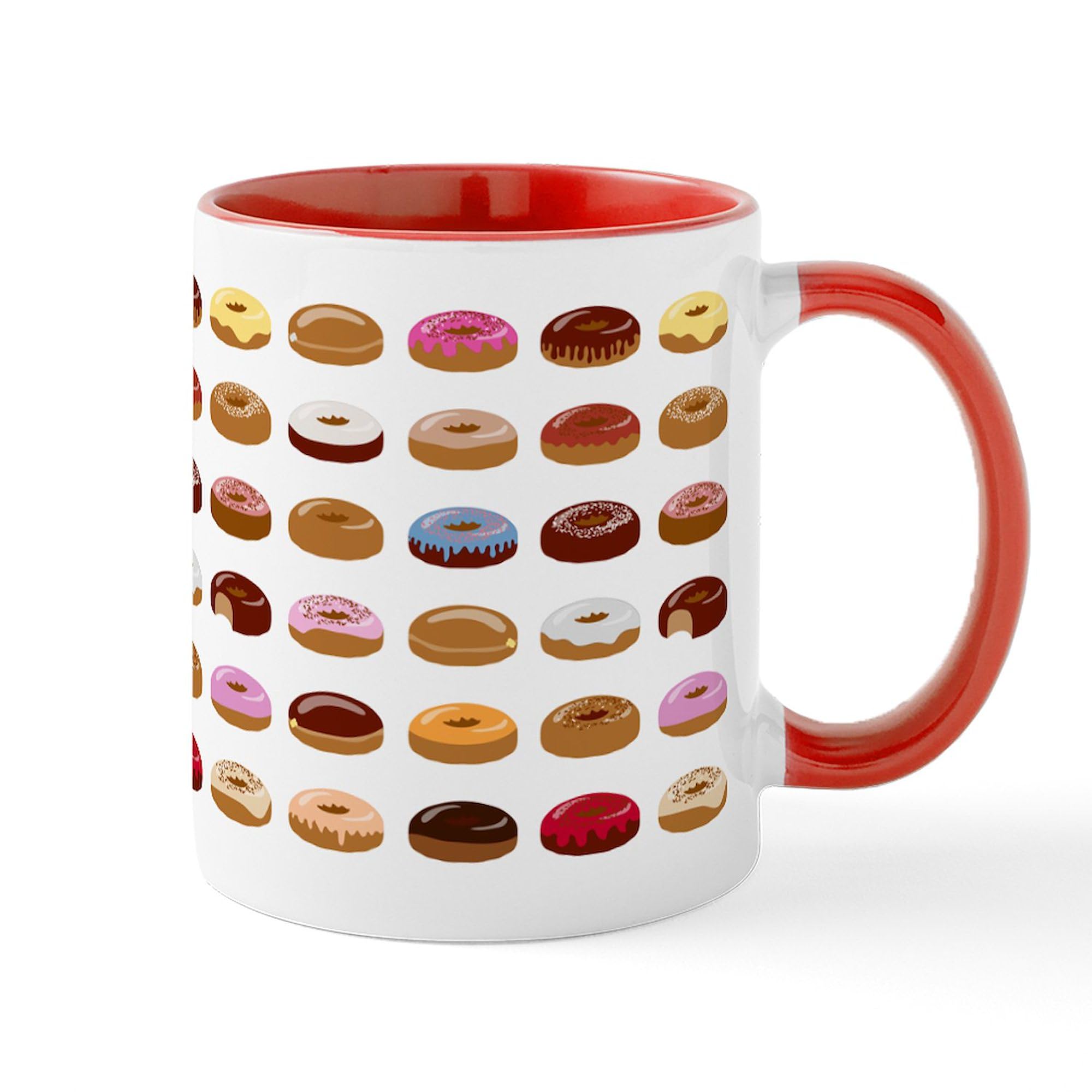 Donut Themed Ceramic Coffee Mug 11 oz (325 ml) - Perfect for Coffee, Tea & Hot Chocolate Lovers - Ideal for Home, Office & Gift Giving