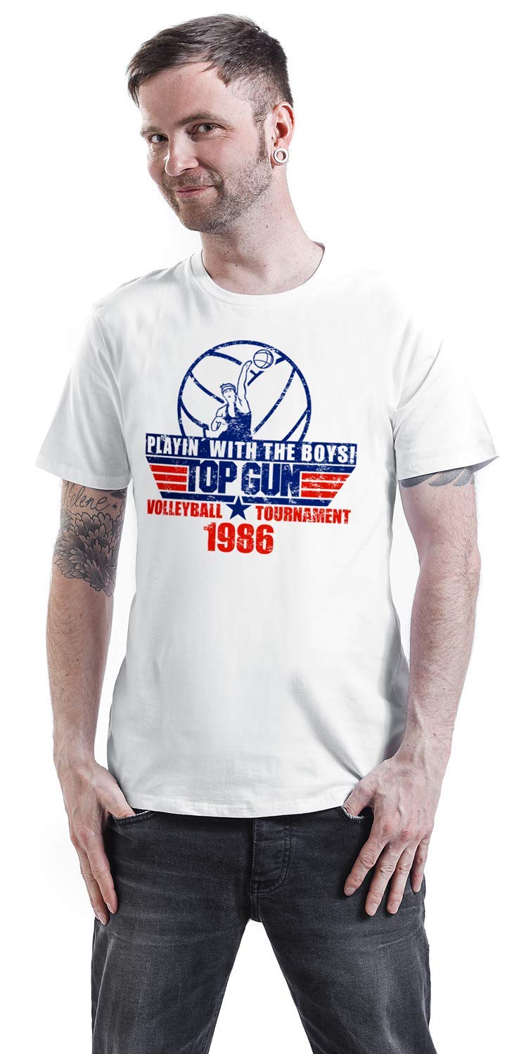 Top Gun Officially Licensed Volleyball Tournament Men's T-Shirt - Maverick Inspired Casual Tee for Sports Fans & Movie Lovers - Perfect for Beach Volleyball, Gym Workouts & Movie Nights