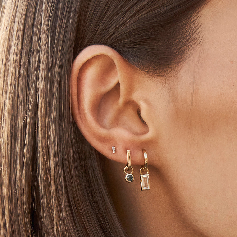 10k Gold Mini Charm Paperclip Huggie Earrings - Dainty Everyday Hoop Earrings for Women, Perfect for Work, Date Night & Gifting