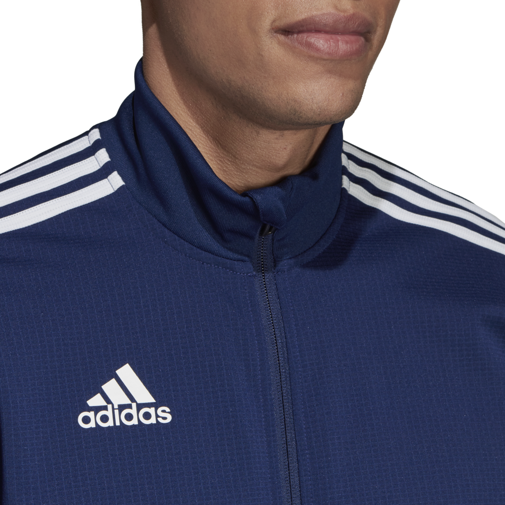 Adidas Tiro 19 Men's Training Jacket - Dark Blue/Blue/White - Lightweight Performance Soccer Warm-Up Jacket for Gym & Outdoor Sports