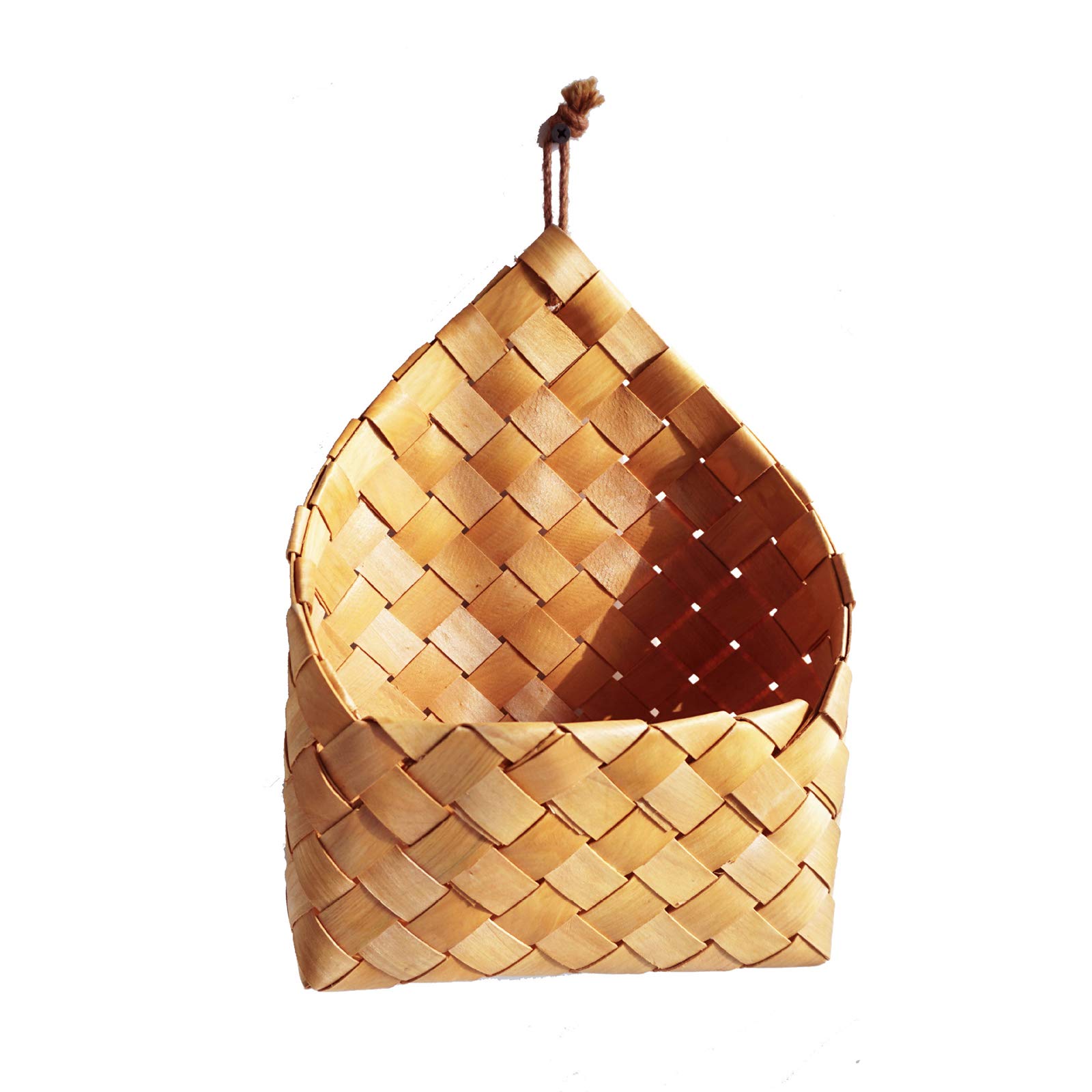 RY-CAN Handwoven Wooden Storage Basket - Natural Woven Garden Basket for Fruits, Vegetables, and Home Organization - Perfect for Kitchen, Pantry, and Farmhouse Decor