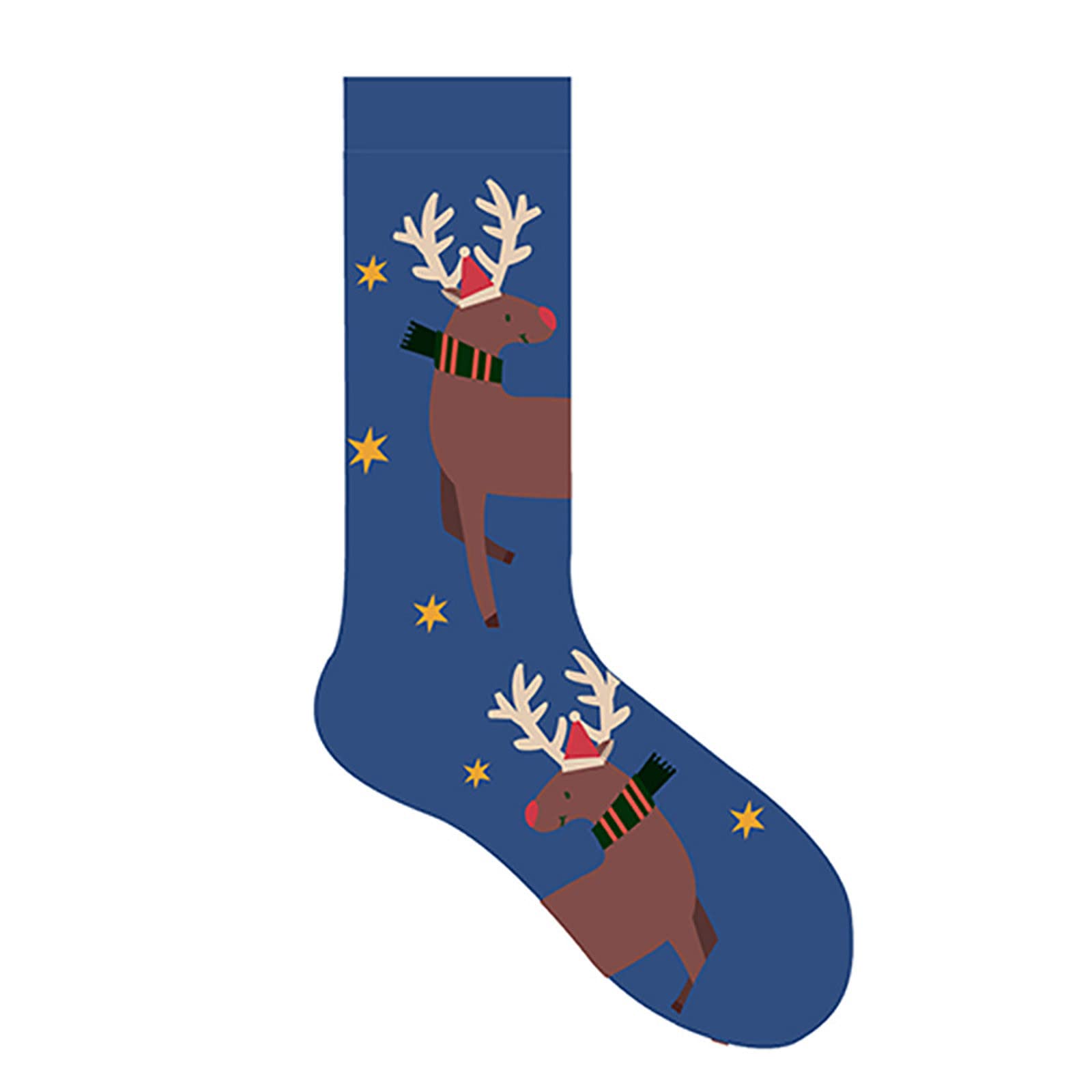 Men's & Women's Christmas Cartoon Print Thigh High Socks - Festive Holiday Gift for Couples, Family & Friends - Perfect for Xmas Parties, Stocking Stuffers & Winter Celebrations