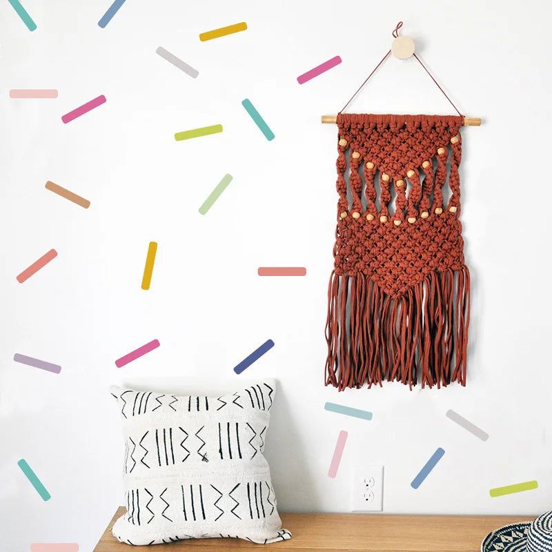Vibrant Candy Stripe Wall Decals - Peel and Stick Nursery & Kids Room Decor | Perfect for Playrooms, Bedrooms, and DIY Home Decor Projects