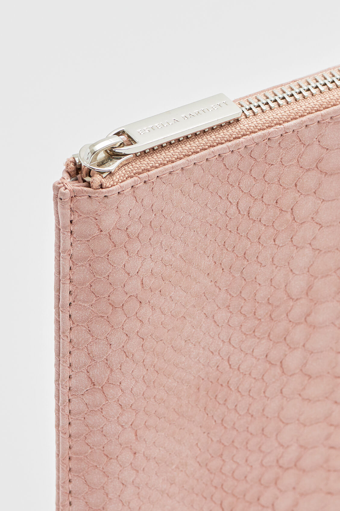 Blush Pink Snake Print Faux Leather Medium Pouch EBP3627 - Perfect for Makeup Bag, Travel Organizer & Everyday Essentials Storage