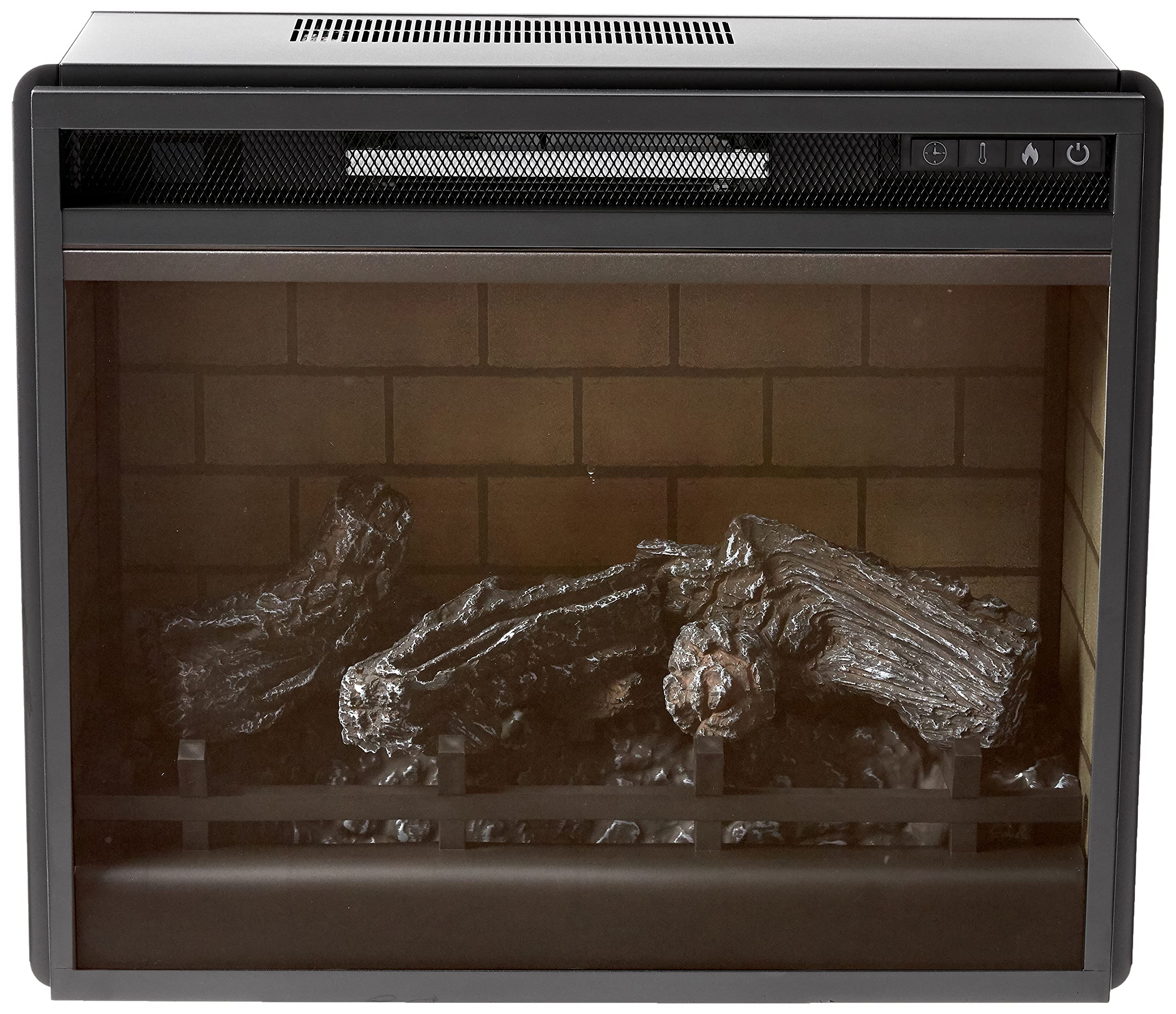 Signature Design by Ashley Large Black Infrared Fireplace Insert - Perfect for Living Room, Bedroom & Home Entertainment Areas