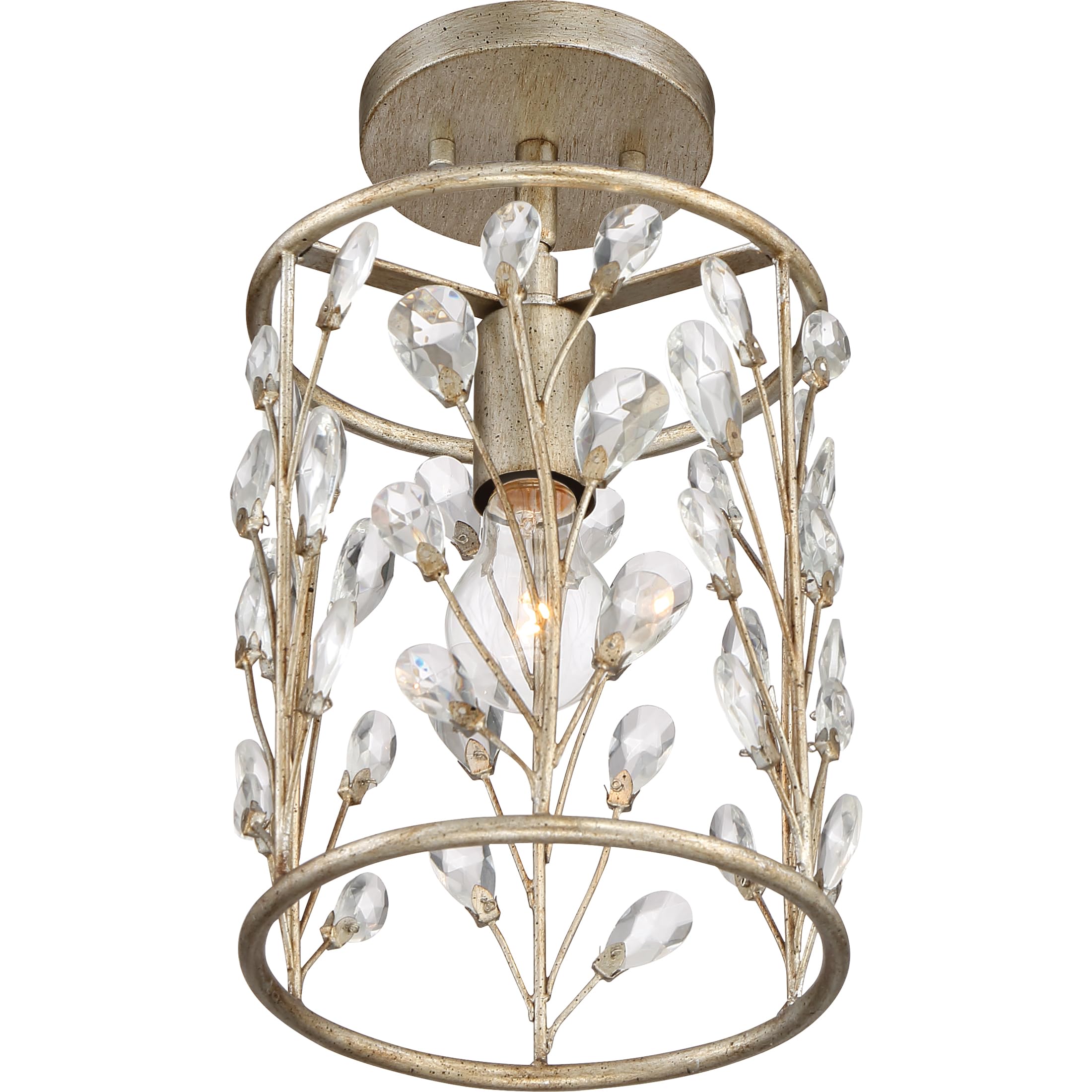 Quoizel Meadow Lane 1-Light Vintage Gold Mini Pendant Light - Elegant Ceiling Fixture for Kitchen Island, Dining Room & Bedroom Lighting