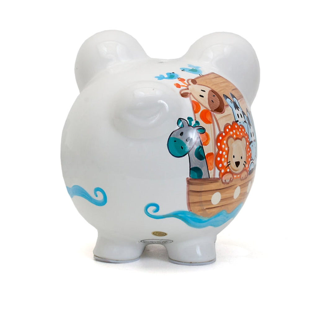 Child to Cherish Ceramic Noah's Ark Piggy Bank - Money Saving Bank for Kids, Religious Gift & Home Decor - Perfect for Birthdays, Baptisms & Teaching Financial Responsibility