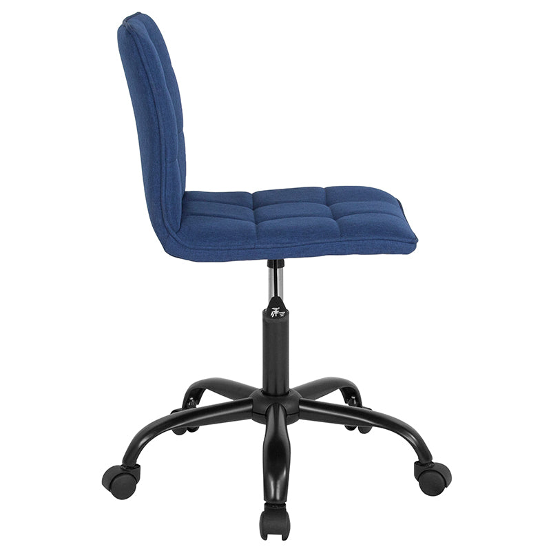 FLASH Sorrento Ergonomic Office Chair - Blue Fabric Task Chair with Adjustable Height & Lumbar Support for Home & Workspace Comfort (DS 512C BLU F GG) - Perfect for Long Hours Sitting, Computer Work & Conference Rooms