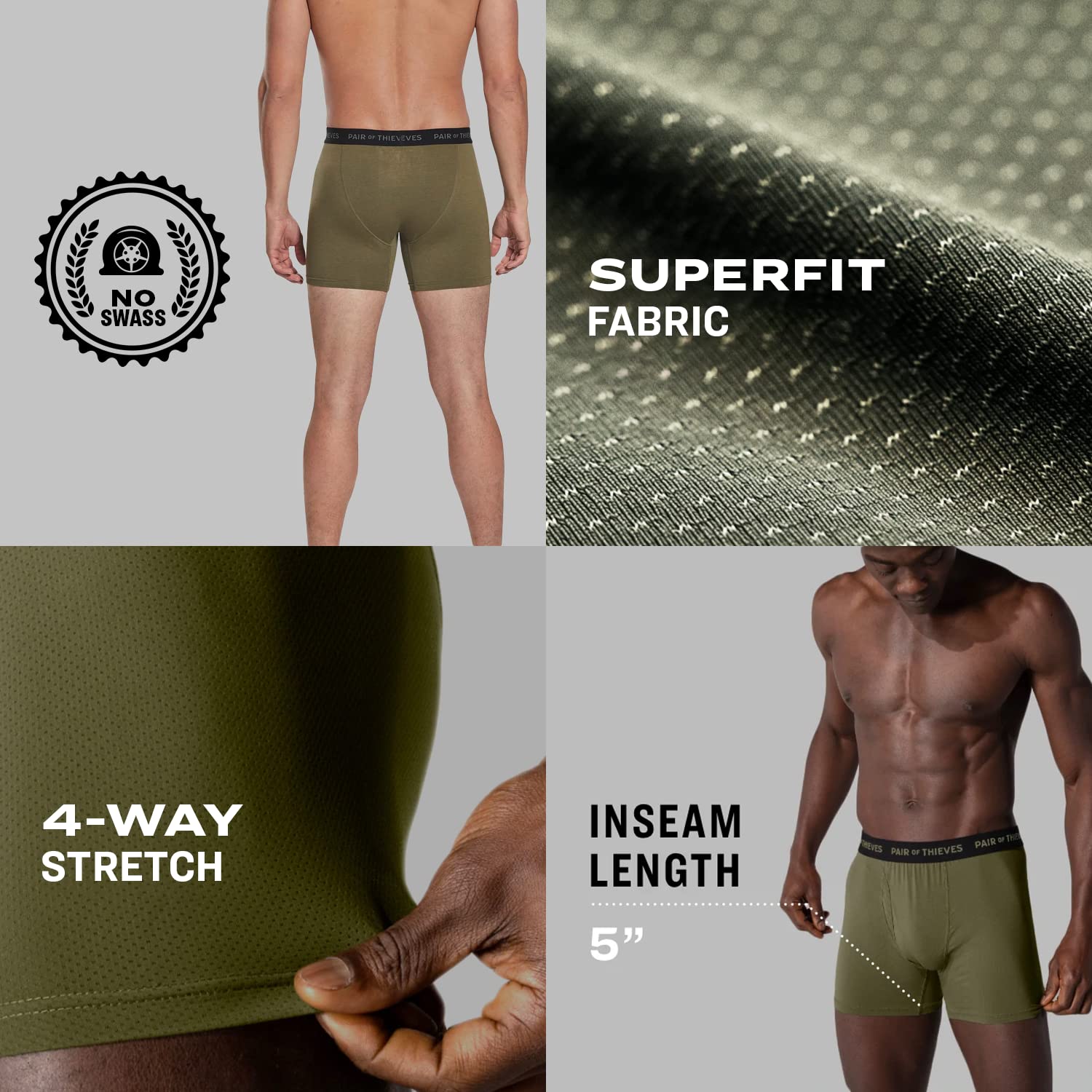 Pair of Thieves Men's Super Soft 3 Pack Boxer Briefs - Breathable Cotton Underwear for Everyday Comfort - Perfect for Workout, Lounge & Travel