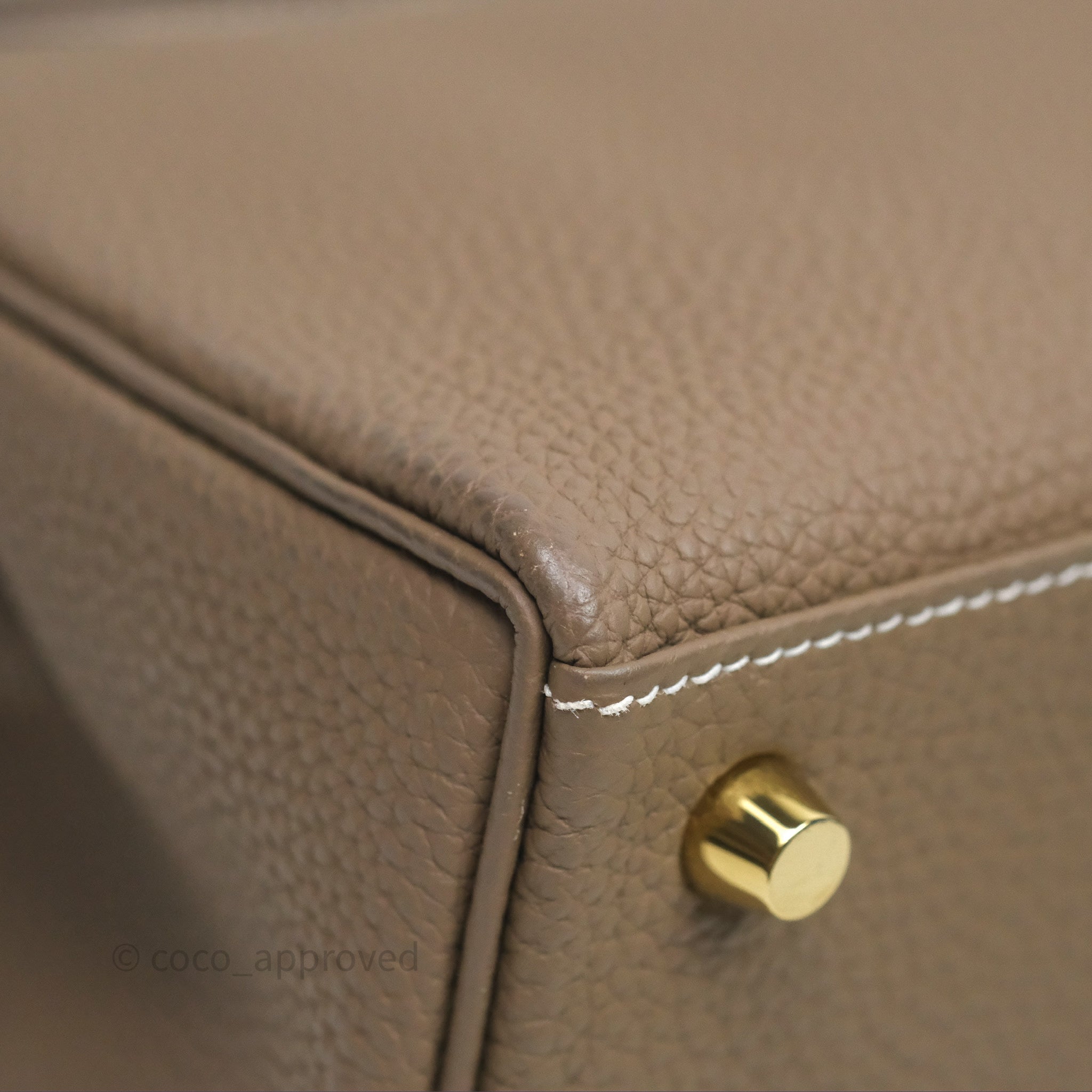Authentic Hermès Retourne Kelly 25 Bag in Etoupe Togo Leather with Gold Hardware - Luxury Handbag for Women | Perfect for Work, Travel & Special Occasions