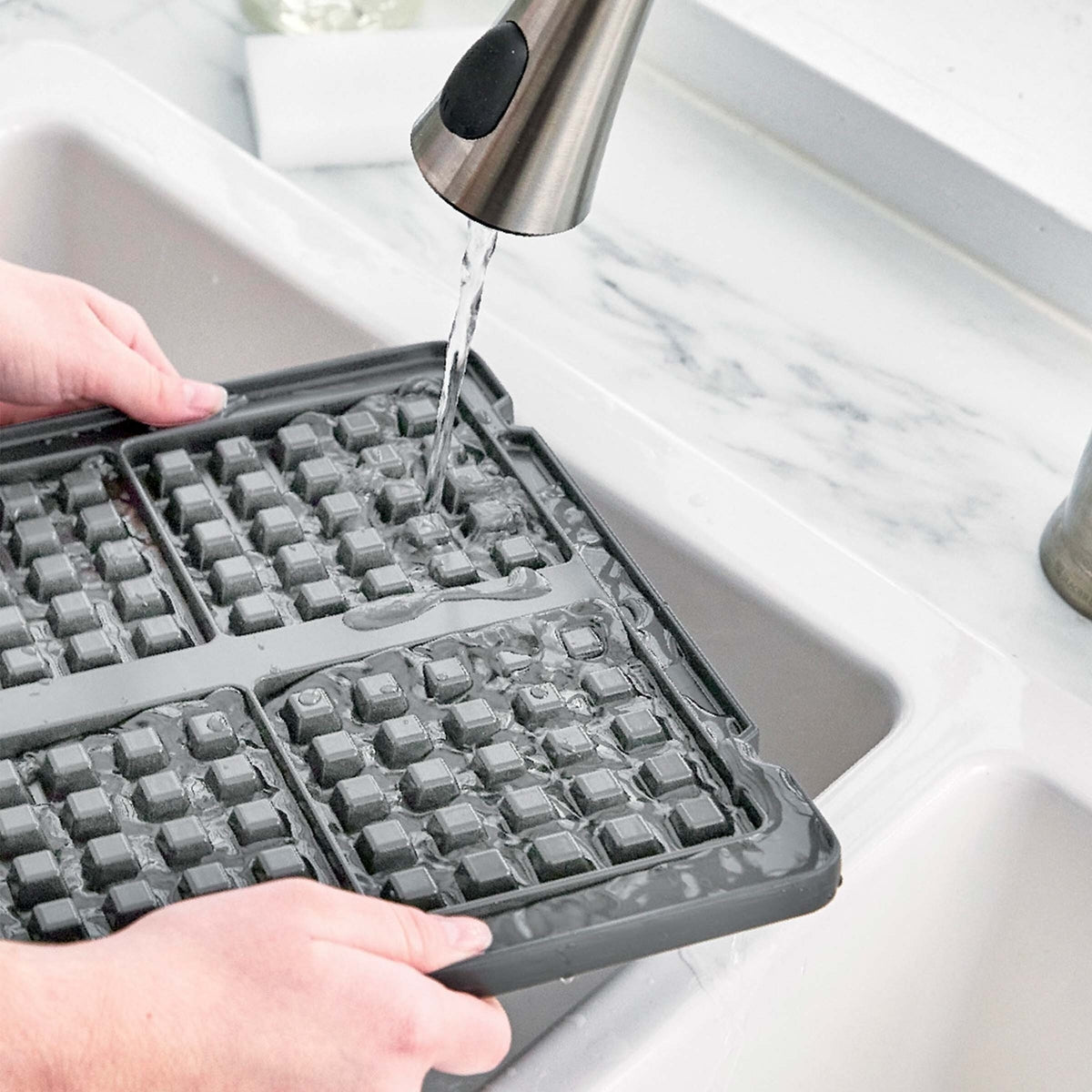 Elite Ceramic Nonstick 4 Square Waffle Maker - Graphite | Perfect for Breakfast, Brunch & Family Gatherings | Quick & Easy Waffle Making