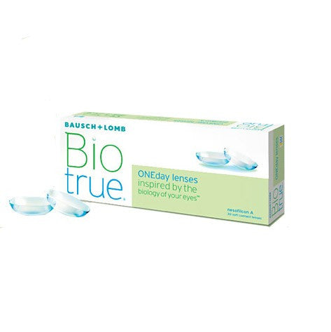 Bausch & Lomb Biotrue ONEday (30 Pack) Daily Disposable Contact Lenses for Dry Eyes - Comfortable All-Day Wear for Work, Sports & Travel