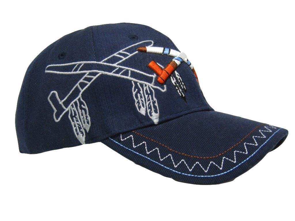 Native American Smoke Peace Pipe Embroidered Cap - Shadow Blue Tribal Design Hat for Men & Women | Perfect for Powwows, Festivals, and Cultural Events