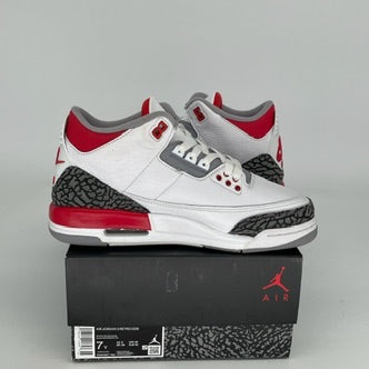 Original Air Jordan 3 Retro 'Fire Red' Men's Basketball Shoes - Size 7 (DM0967-160) - Classic Sneakers for Streetwear, Gym & Casual Outfits