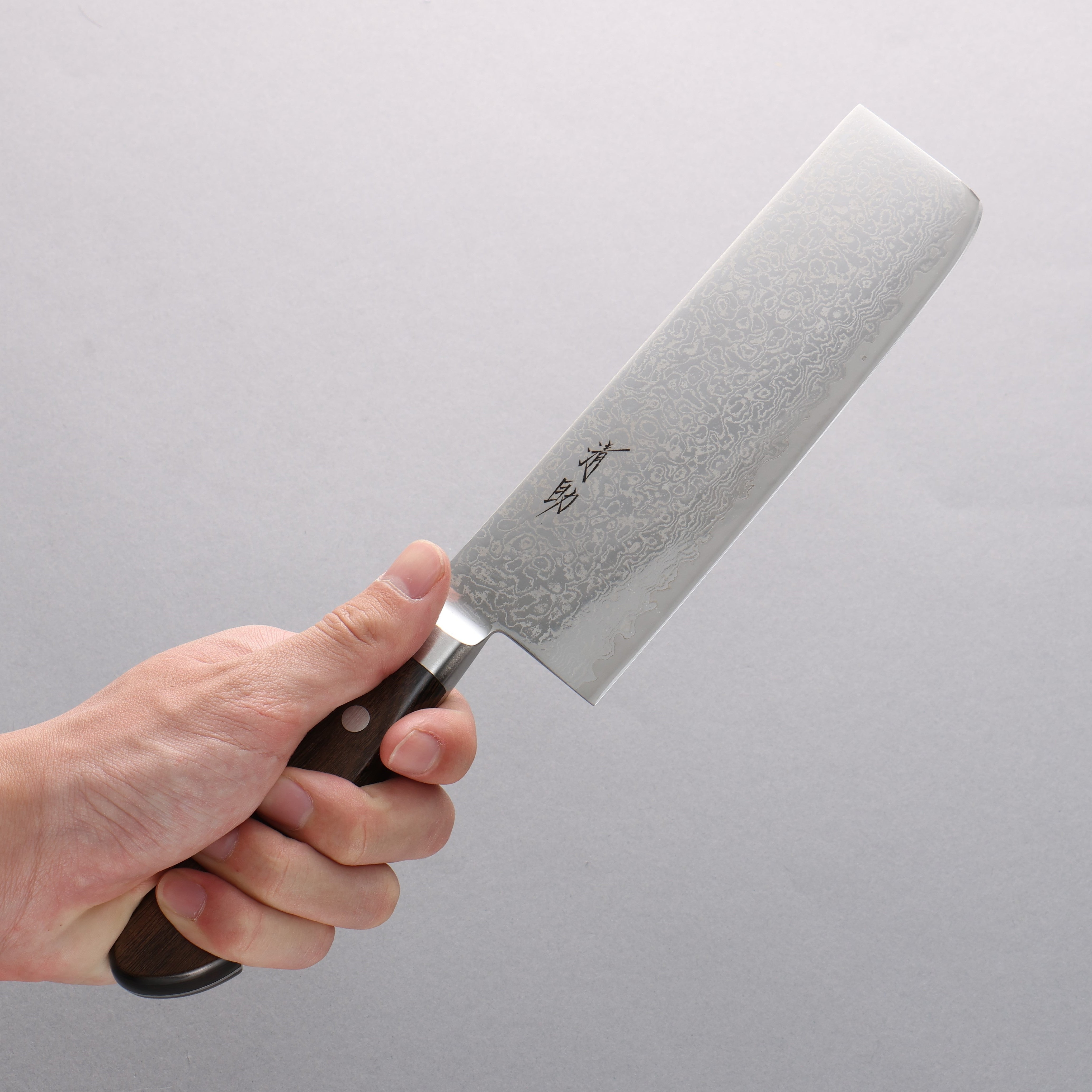 Premium Seisuke Kagami2 AUS10 Damascus Nakiri Knife - 165mm Mirrored Finish with Brown Pakkawood Handle - Perfect for Sushi, Vegetables & Precision Cutting in Professional & Home Kitchens