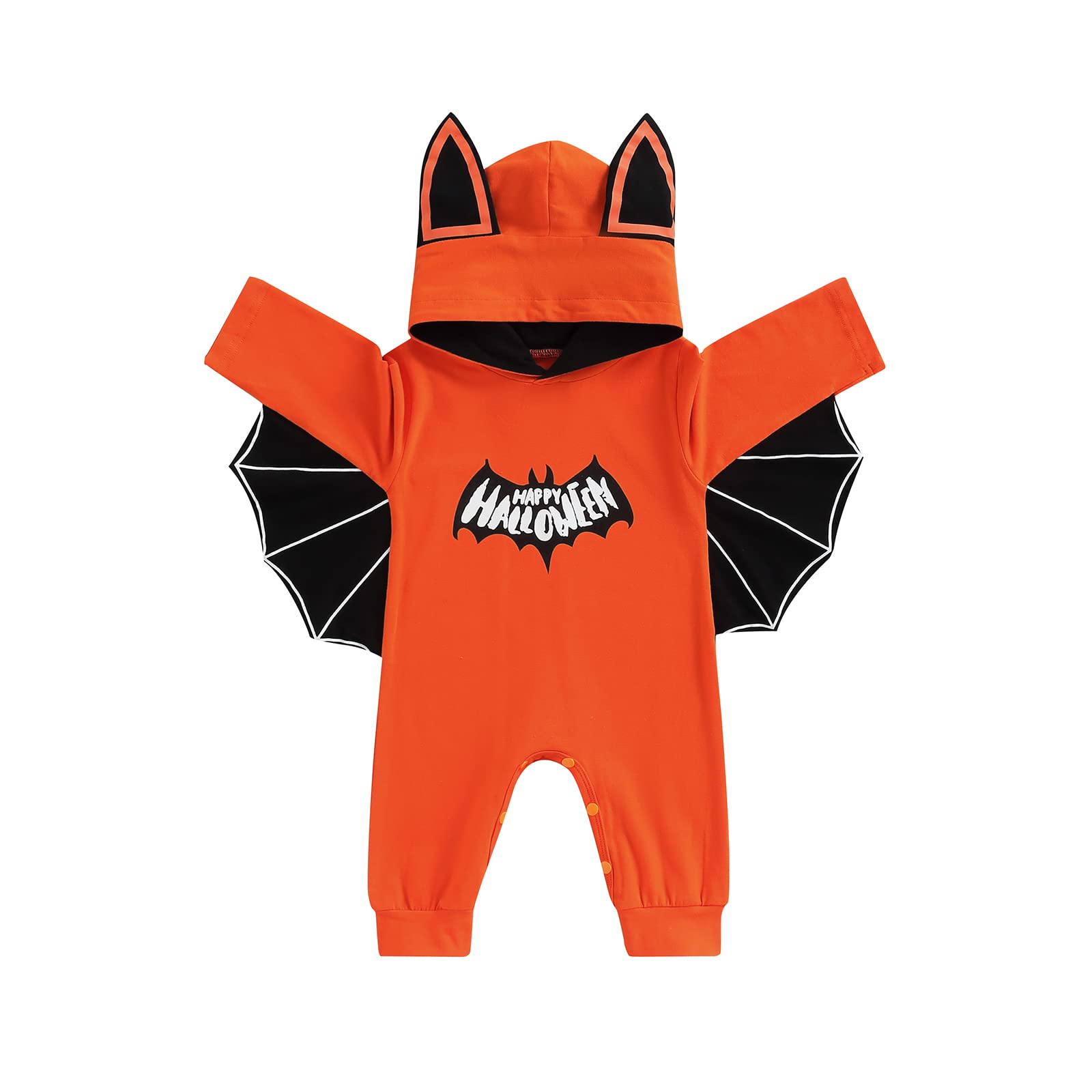 Adorable Baby Halloween Costume - Cute Long Sleeve Hoodie Romper Jumpsuit Bat Onesie for Boys & Girls | Perfect First Halloween Outfit for Infants & Toddlers | Great for Trick-or-Treating, Photo Shoots & Halloween Parties