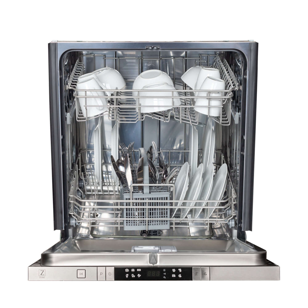 ZLINE 24 Inch Built-In Dishwasher with Blue Matte Finish, Stainless Steel Tub & Modern Handle - Ultra Quiet 52dBa - Perfect for Modern Kitchens & Small Spaces