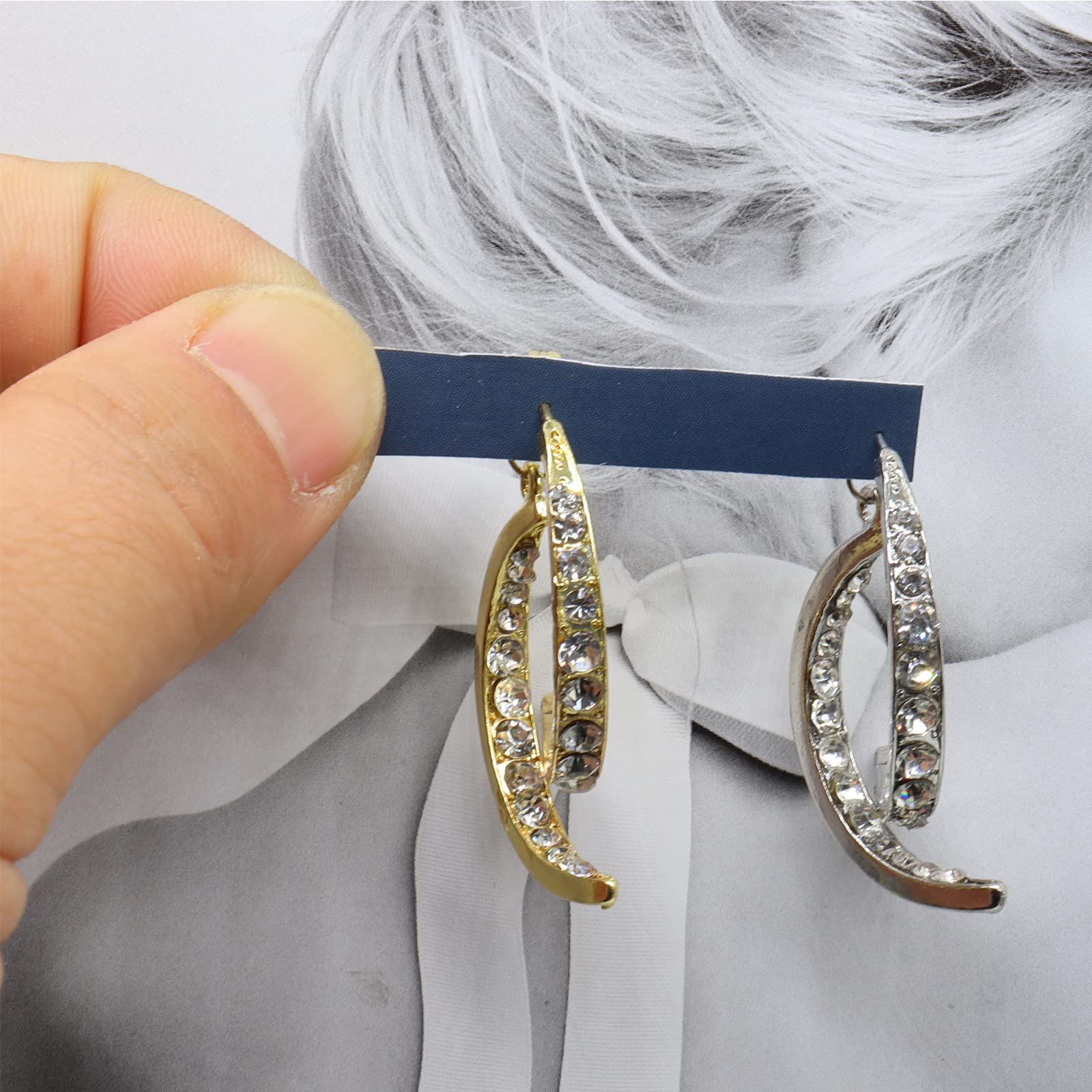 18K Gold Plated Zircon Curved Drop Earrings for Women - Elegant Front & Back Linear Dangle Ear Cuffs | Perfect for Parties, Weddings & Evening Events