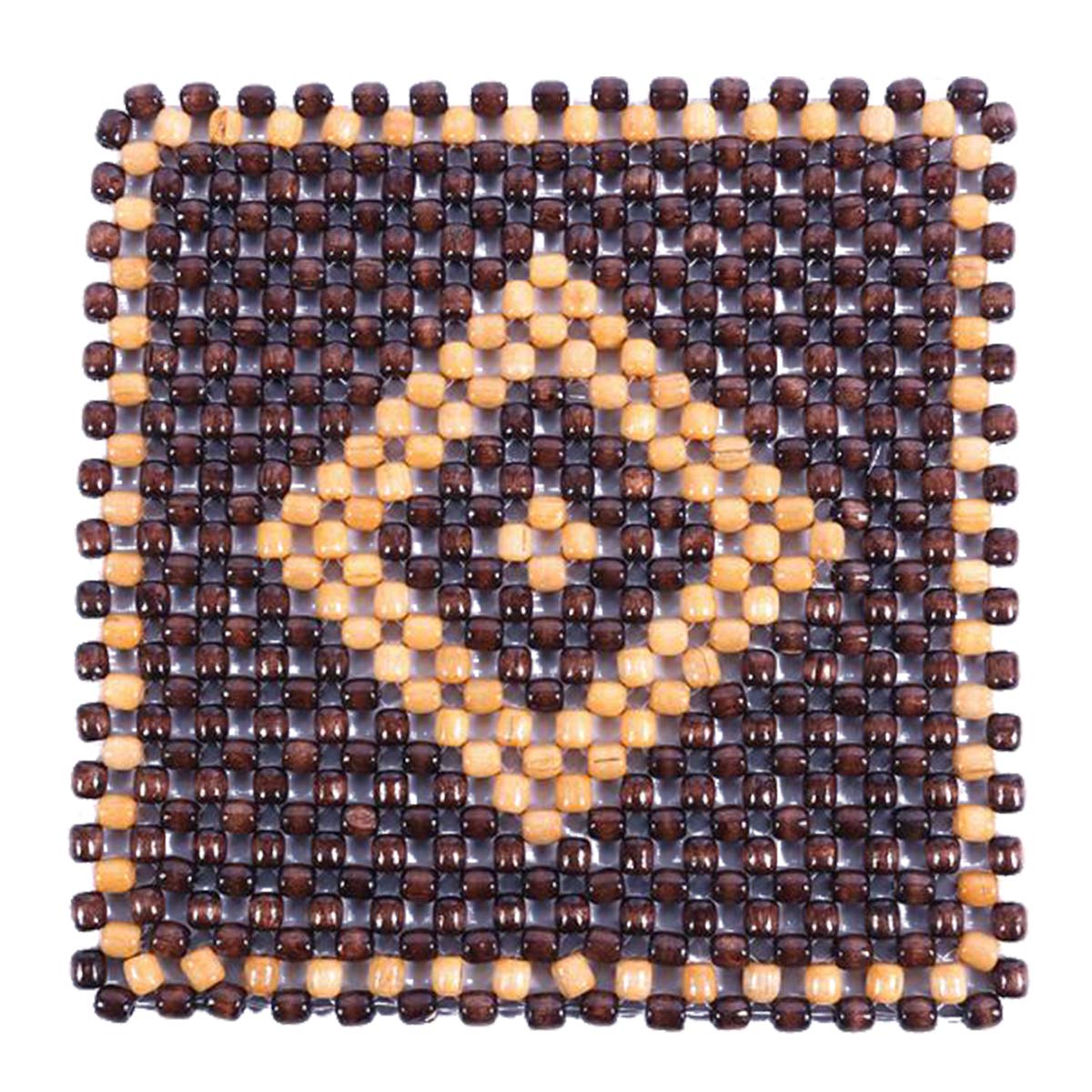 Queenbo Square Pure Natural Wood Beads Car Seat Cushions - Breathable Massage Seat Covers for Comfortable Driving, Long Trips, and Office Chairs