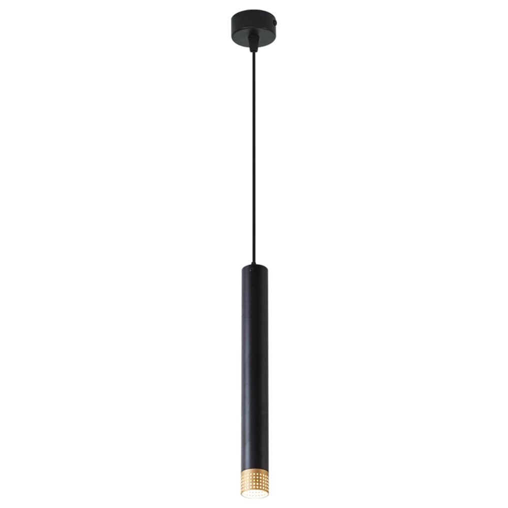 IBalody 5W Black Single Head LED Ceiling Chandelier - Modern Cylinder Pendant Light with Long Tube Design for Clothes Store, Counter & Home Decor | Dimmable Hanging Lamp for Bedroom, Living Room, Dining Room