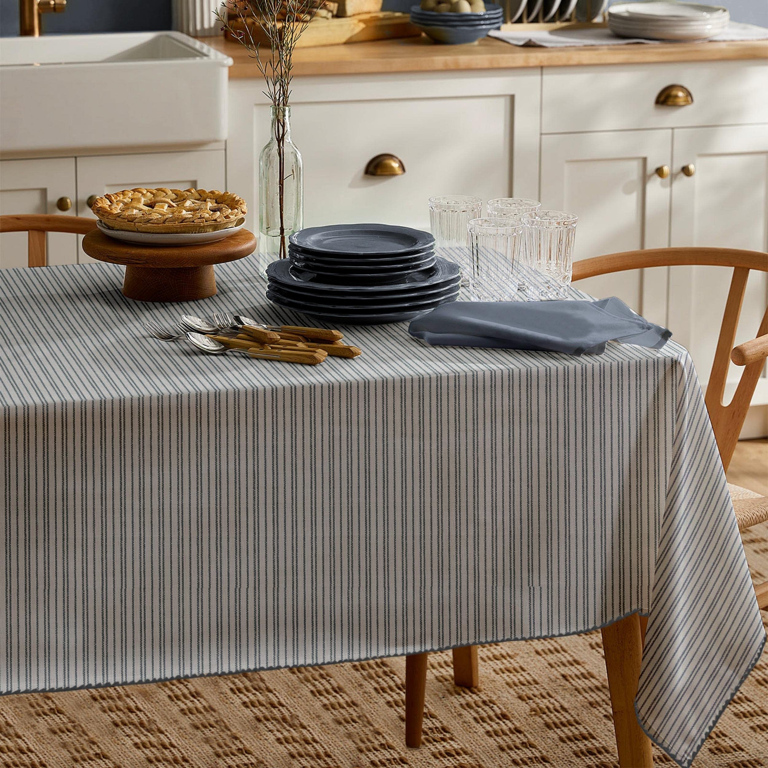 Bohemian 60x60 Inch Square Tablecloth - 100% Cotton Farmhouse Table Cover for Dining, Kitchen, or Outdoor Decor | Midnight Blue Summer Table Linens for Parties & Home Styling