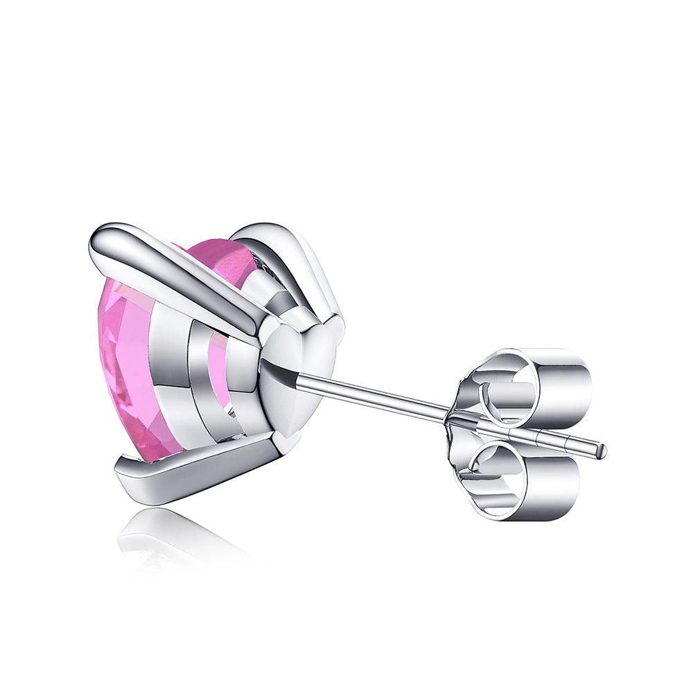 1 CT Heart Shaped Birthstone Stud Earrings - Genuine Gemstone Jewelry for Women, Perfect Gift for Anniversary, Valentine's Day & Mother's Day - Elegant Everyday Wear & Special Occasions