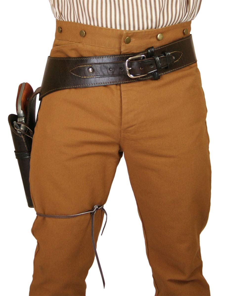 Historical Emporium .44/.45 Cal Long Right Hand Western Gun Belt & Holster Set - Plain Leather for Cowboy Action Shooting & Reenactments