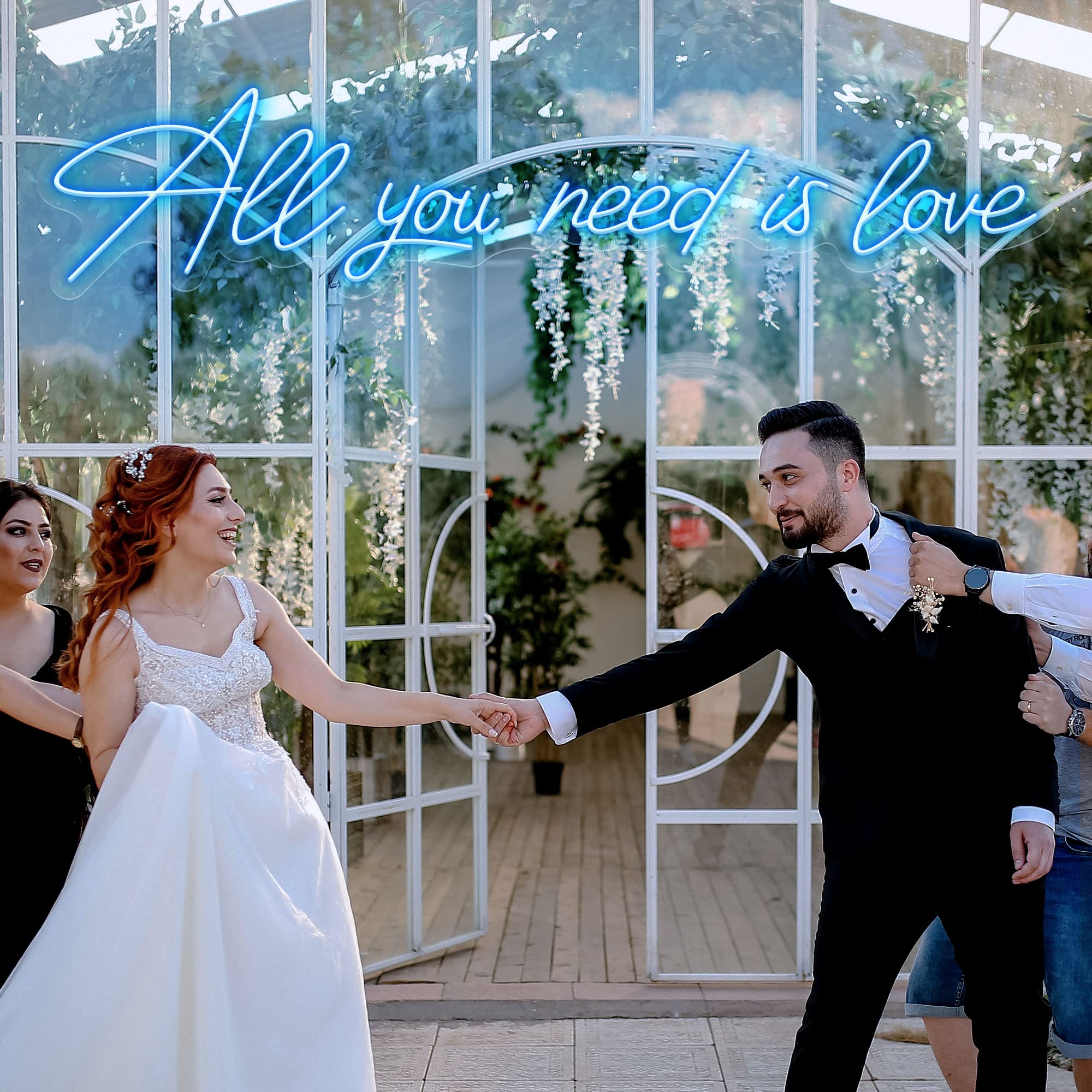 Custom All You Need is Love Neon Sign - Personalized Wall Decor for Bedroom, Home, Wedding, Valentine's Day & Engagement Party | Dimmable LED Neon Light for Romantic Gifts & Special Occasions